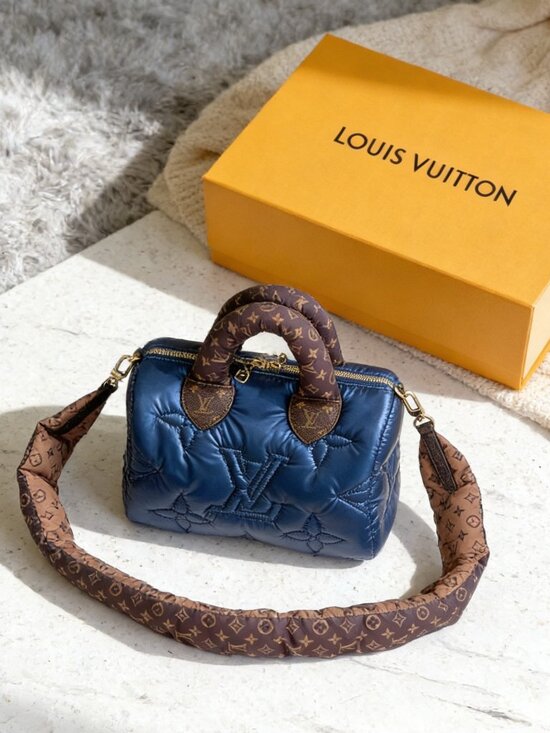 Louis Vuitton Tops - Louis Vuitton Bandoulière 25 Blue Metallic Quilted